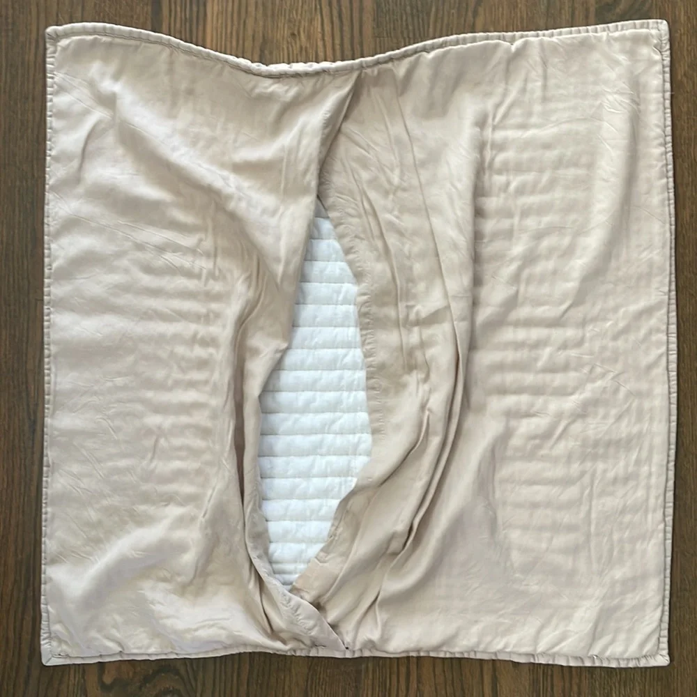 West Elm Silky TENCEL Pick Stitch Shams in sand set of 3